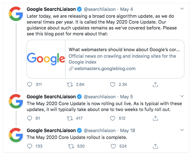 May 2020 Core Google Update