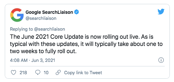 June 2021 Google Core Update